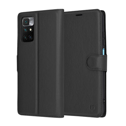 Coque pour Xiaomi Redmi 10 2022 / 10 (2021), Techsuit, Folio en cuir, Noire