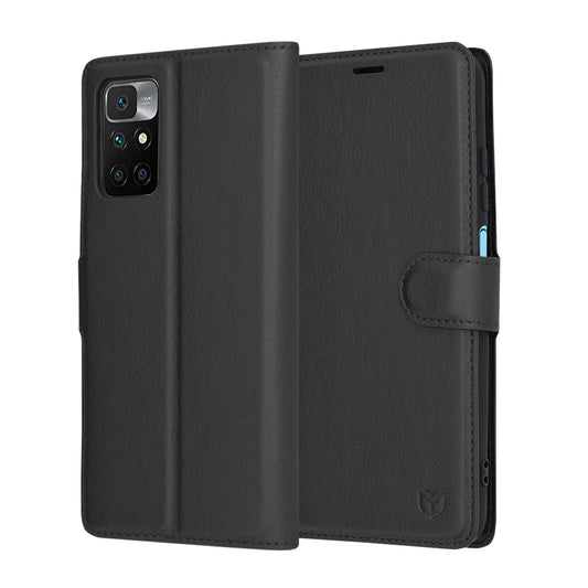 Coque pour Xiaomi Redmi 10 2022 / 10 (2021), Techsuit, Folio en cuir, Noire