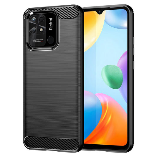 Coque pour Xiaomi Redmi 10C, Techsuit, Carbone, Noire