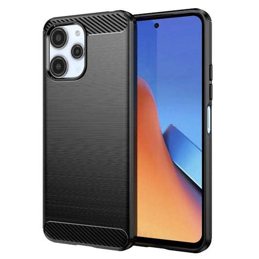Coque pour Xiaomi Redmi 12 5G / 12, Techsuit, Carbone, Noire