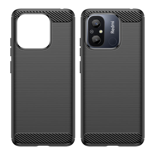 Coque pour Xiaomi Redmi 12C, Techsuit, Carbone, Noire
