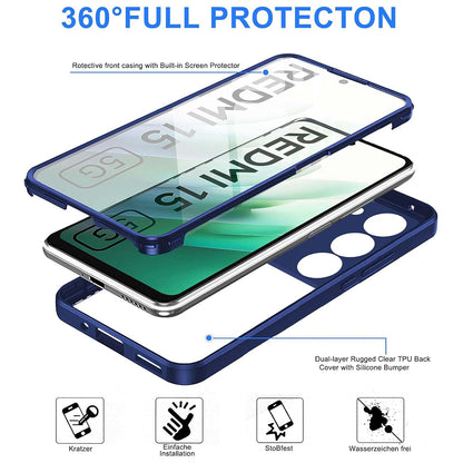 Coque pour Xiaomi Redmi 15 5G / 15 4G, Techsuit, ColorVerse 360, Bleue