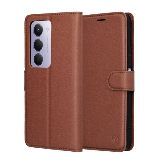 Case for Xiaomi Redmi 15 5G / 15 4G, Techsuit, Leather Folio, Brown