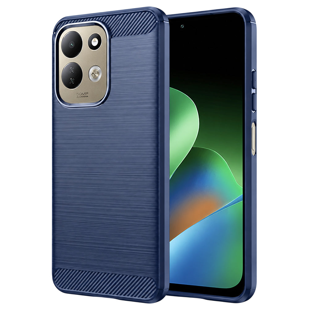 Coque pour Xiaomi Redmi 17 5G / 17 4G, Techsuit, Carbone, Bleue