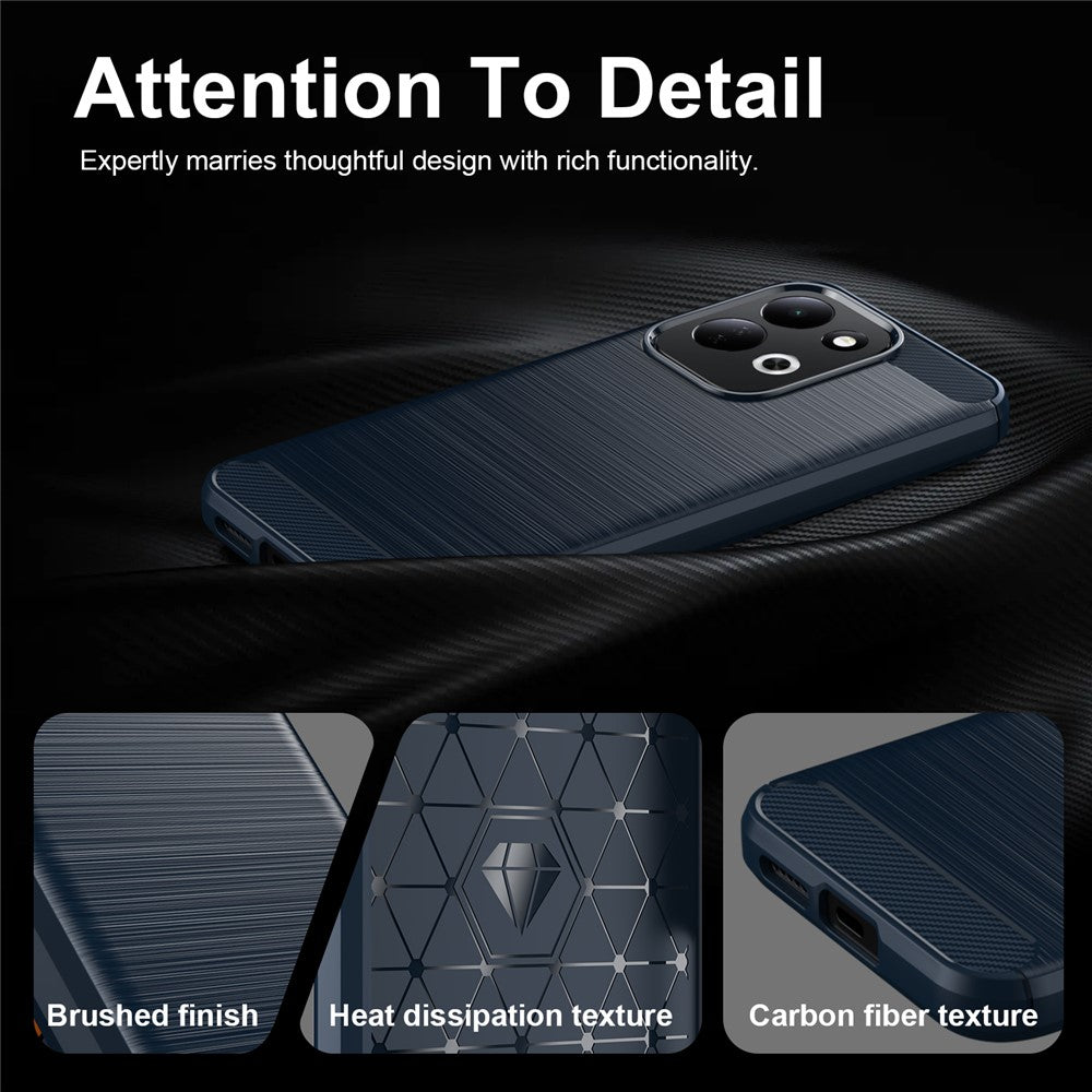 Coque pour Xiaomi Redmi 17 5G / 17 4G, Techsuit, Carbone, Bleue