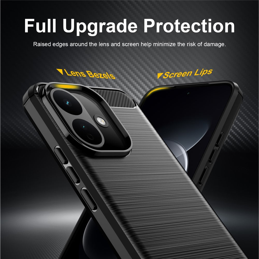 Coque pour Xiaomi Redmi 17C 5G, Techsuit, Carbon, bleue