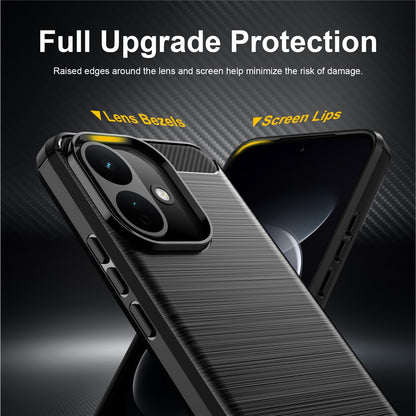 Coque pour Xiaomi Redmi 17C 5G, Techsuit, Carbon, bleue