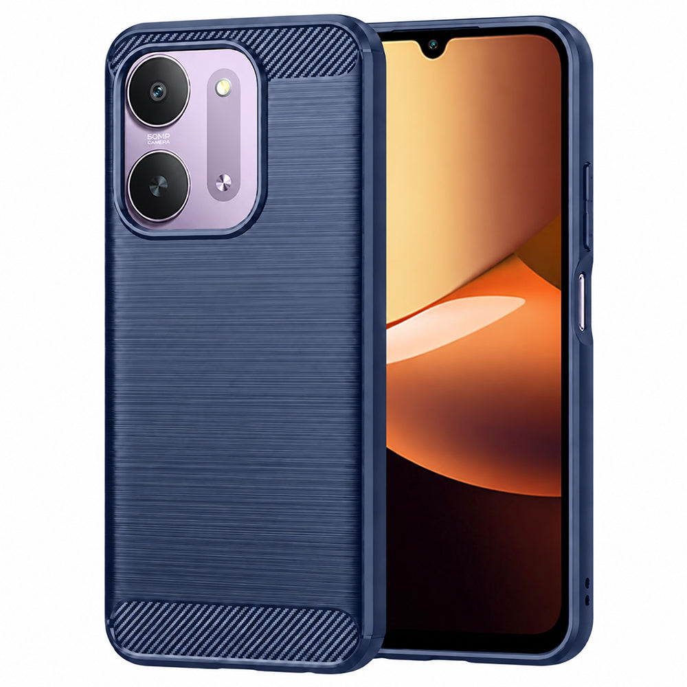 Coque pour Xiaomi Redmi 17C 5G, Techsuit, Carbon, bleue