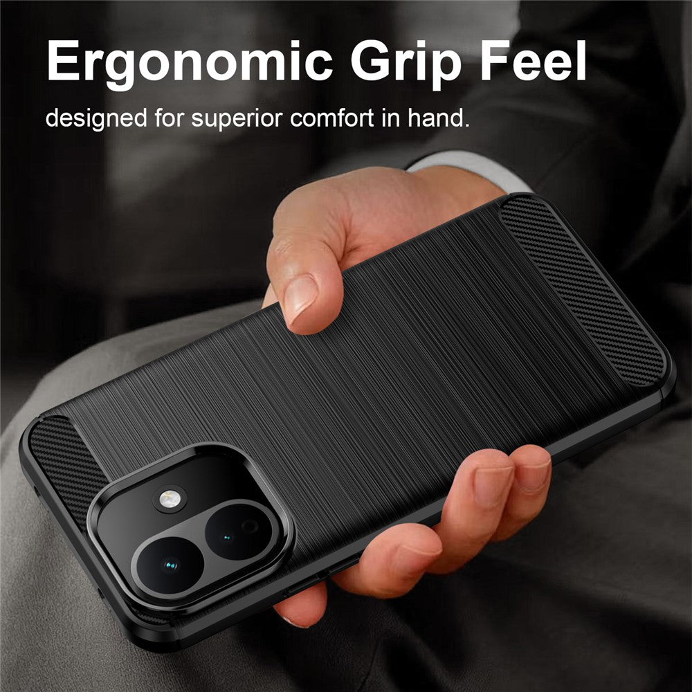 Coque pour Xiaomi Redmi 17C 5G, Techsuit, Carbon, bleue