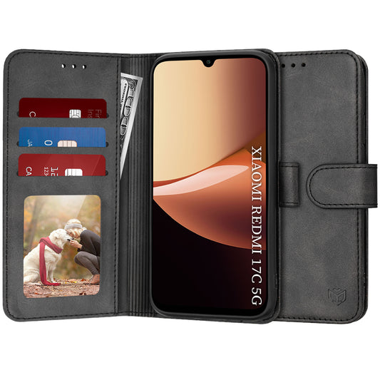 Coque pour Xiaomi Redmi 17C 5G, Techsuit, Diary Book, Noire