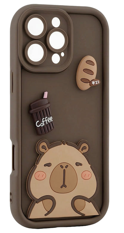 Coque pour Xiaomi Redmi Note 15 Pro 5G, OEM, Ultra Trendy 3D Capybara, Marron