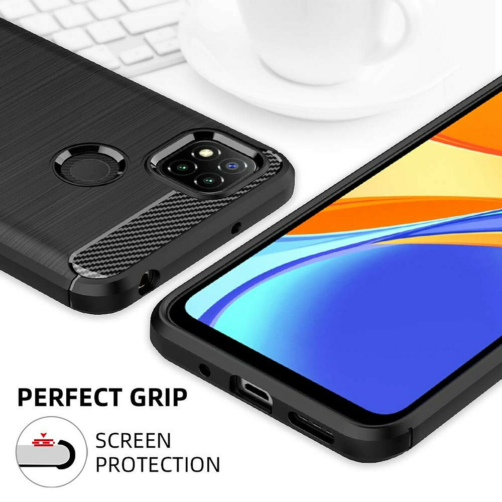 Coque pour Xiaomi Redmi 9C NFC / 9C, Techsuit, Carbone, Noire