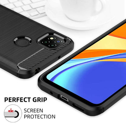 Coque pour Xiaomi Redmi 9C NFC / 9C, Techsuit, Carbone, Noire
