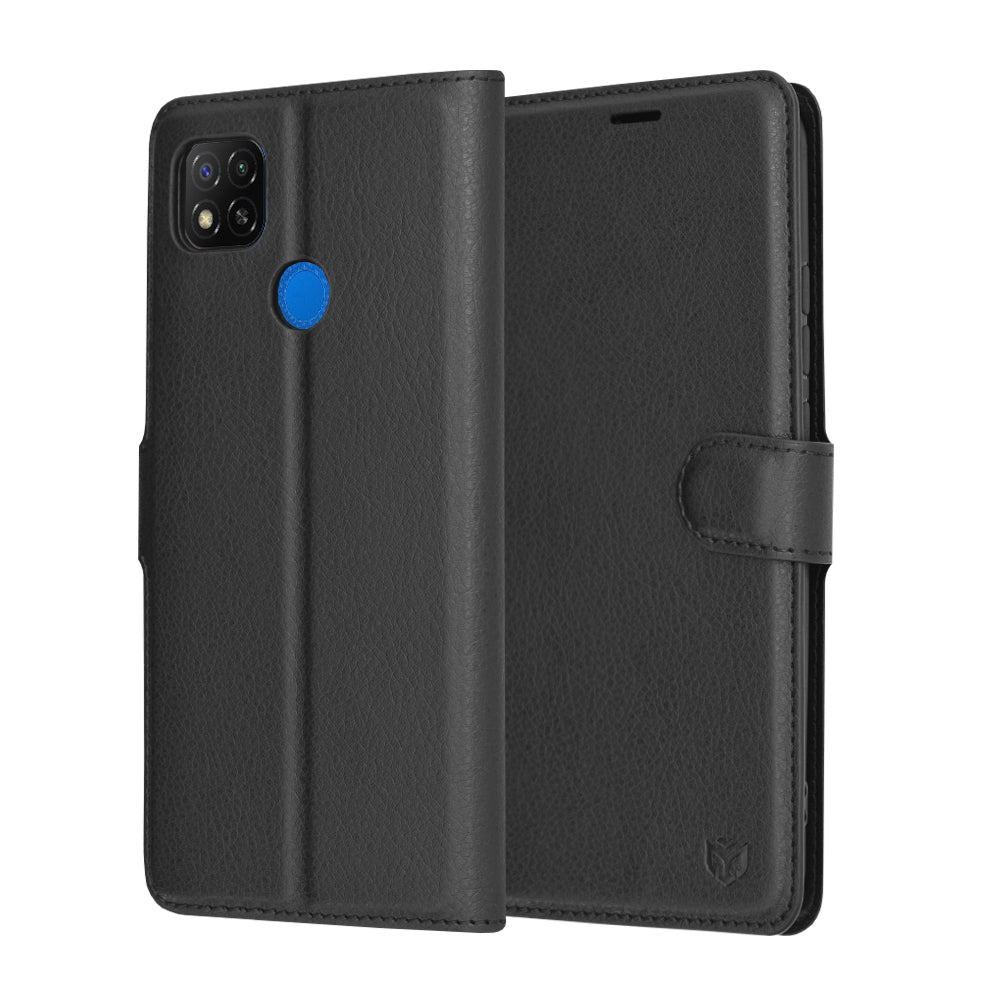 Coque pour Xiaomi Redmi 9C NFC / 9C, Techsuit, Leather Folio, Noire