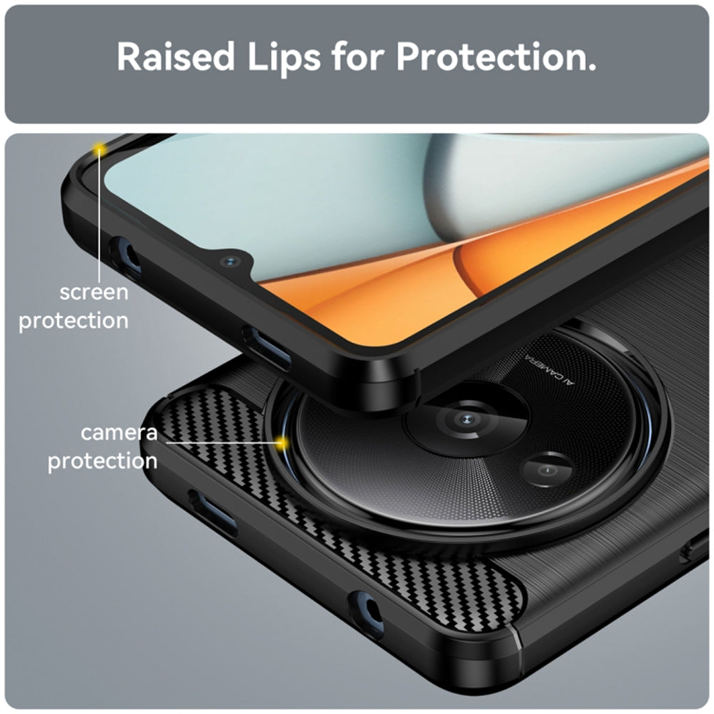 Coque pour Xiaomi Redmi A3x / A3, Techsuit, Carbone, Noire