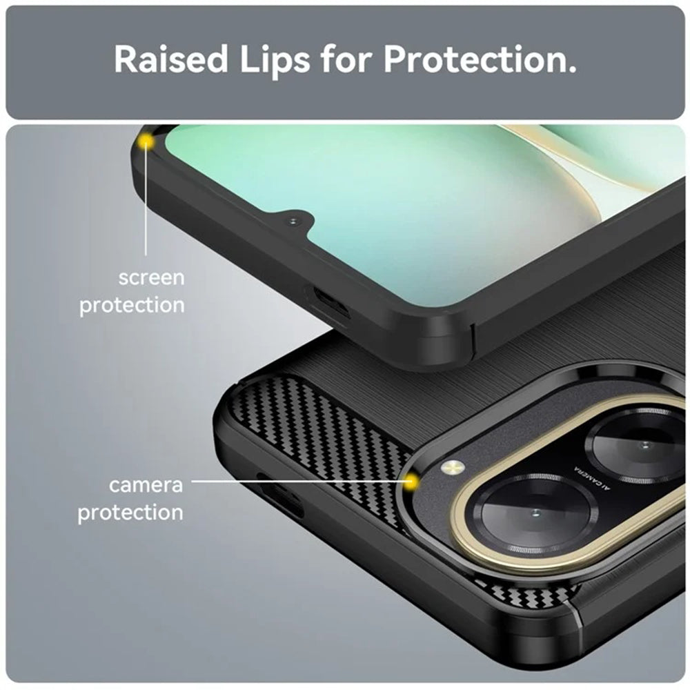 Coque pour Xiaomi Redmi A5 4G (Standard), Techsuit, Carbone, Noire