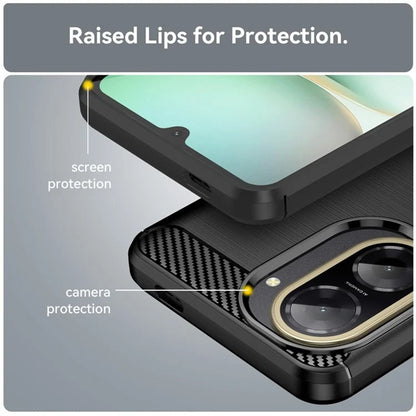Coque pour Xiaomi Redmi A5 4G (Standard), Techsuit, Carbone, Noire