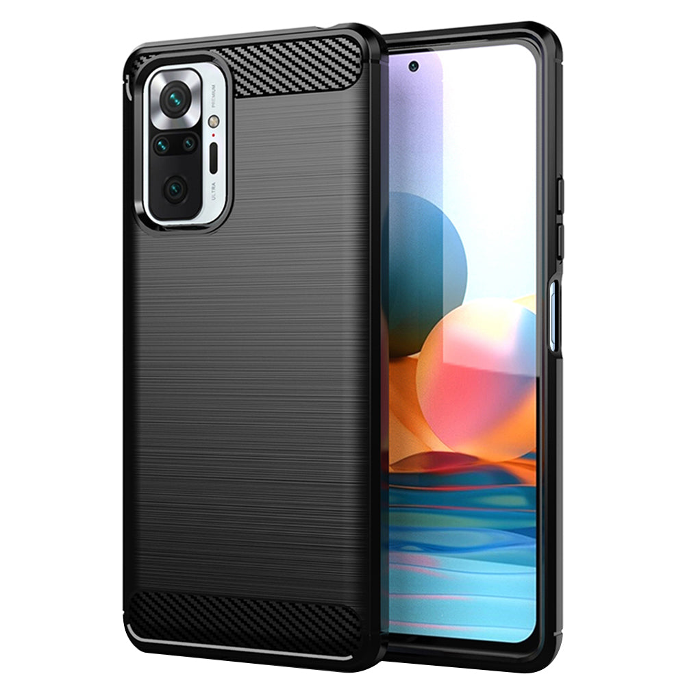 Coque pour Xiaomi Redmi Note 10 Pro Max / Note 10 Pro, Techsuit, Carbone, Noire