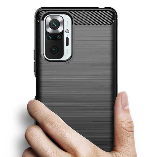 Coque pour Xiaomi Redmi Note 10 Pro Max / Note 10 Pro, Techsuit, Carbone, Noire