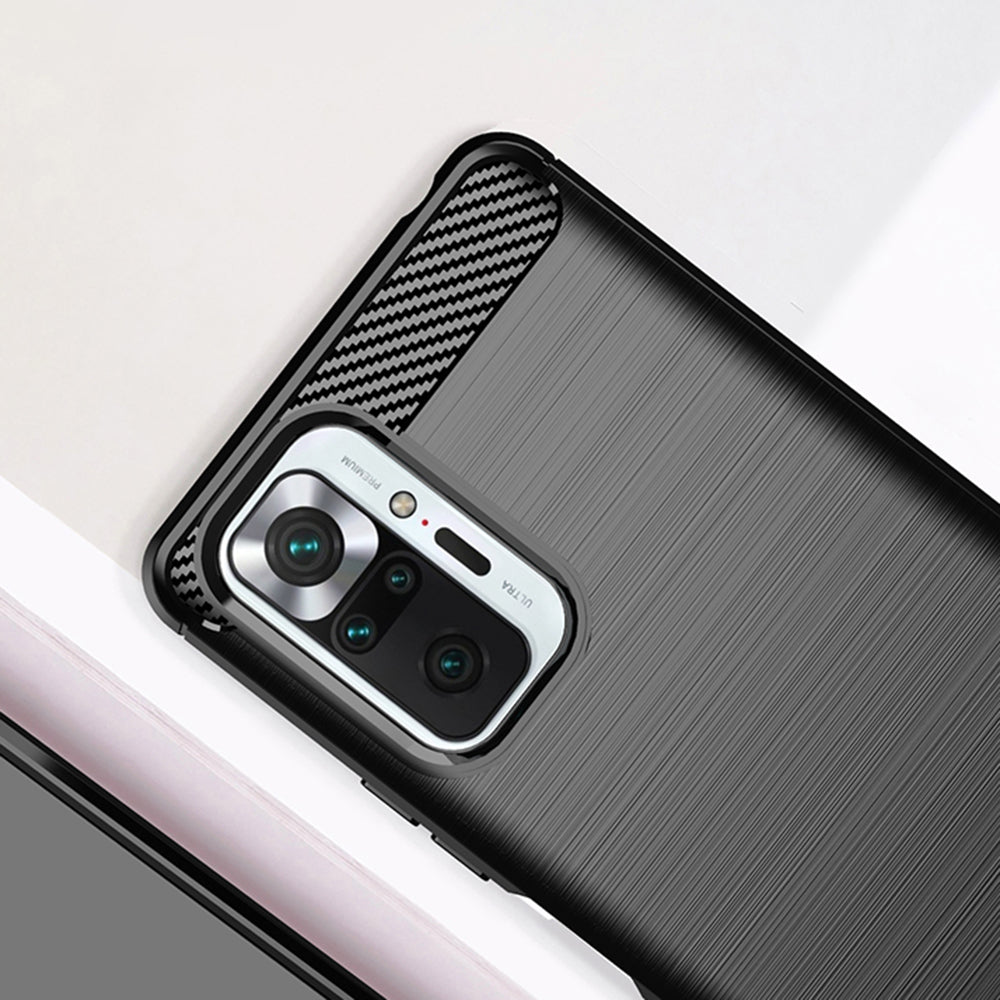Coque pour Xiaomi Redmi Note 10 Pro Max / Note 10 Pro, Techsuit, Carbone, Noire