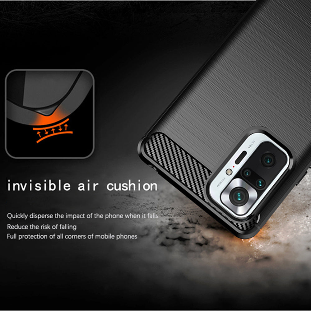 Coque pour Xiaomi Redmi Note 10 Pro Max / Note 10 Pro, Techsuit, Carbone, Noire