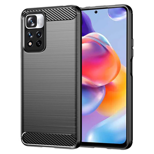 Coque pour Xiaomi Redmi Note 11 Pro+ 5G, Techsuit, Carbone, Noire