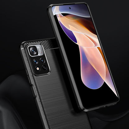 Coque pour Xiaomi Redmi Note 11 Pro+ 5G, Techsuit, Carbone, Noire