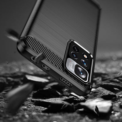Coque pour Xiaomi Redmi Note 11 Pro+ 5G, Techsuit, Carbone, Noire