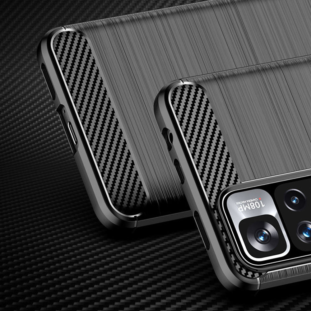 Coque pour Xiaomi Redmi Note 11 Pro+ 5G, Techsuit, Carbone, Noire