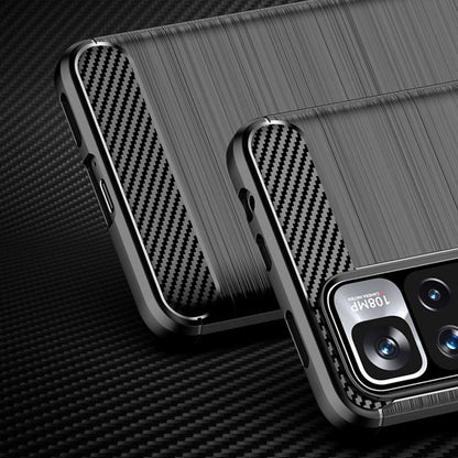 Coque pour Xiaomi Redmi Note 11 Pro+ 5G, Techsuit, Carbone, Noire