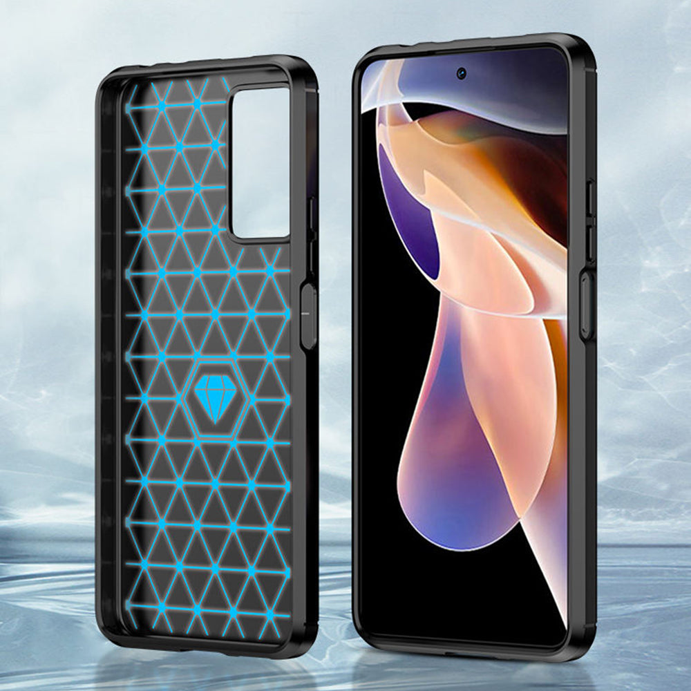 Coque pour Xiaomi Redmi Note 11 Pro+ 5G, Techsuit, Carbone, Noire