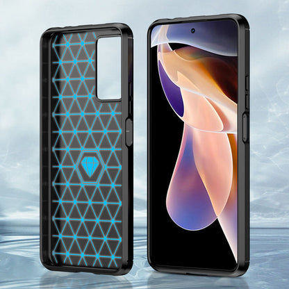 Coque pour Xiaomi Redmi Note 11 Pro+ 5G, Techsuit, Carbone, Noire