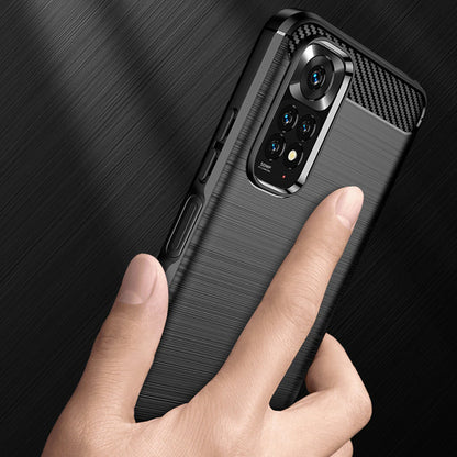 Coque pour Xiaomi Redmi Note 11S / Note 11, Techsuit, Carbone, Noire
