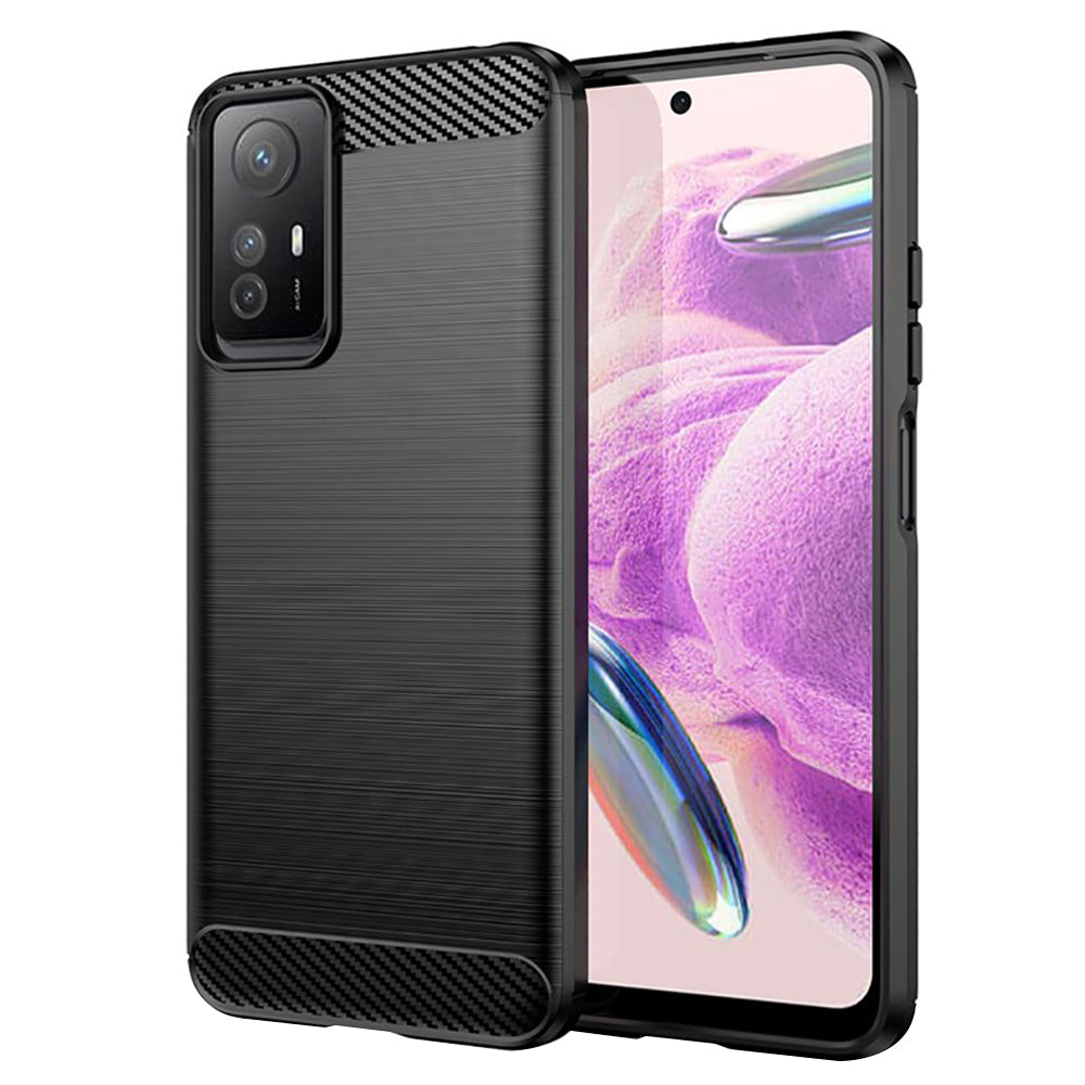 Coque pour Xiaomi Redmi Note 12S, Techsuit, Carbone, Noire