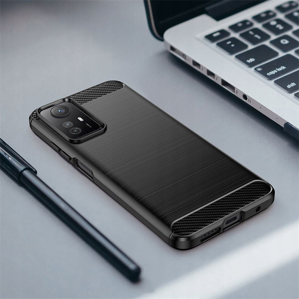 Coque pour Xiaomi Redmi Note 12S, Techsuit, Carbone, Noire