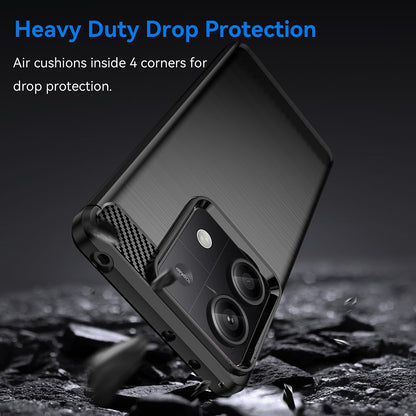 Coque pour Xiaomi Redmi Note 13 4G, Techsuit, Carbone, Noire