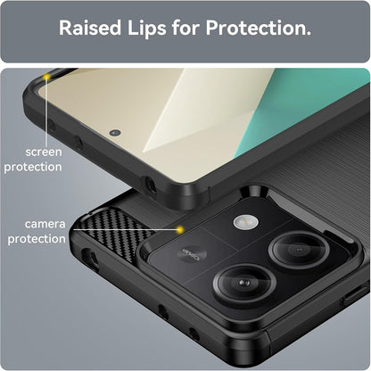 Coque pour Xiaomi Redmi Note 13 4G, Techsuit, Carbone, Noire