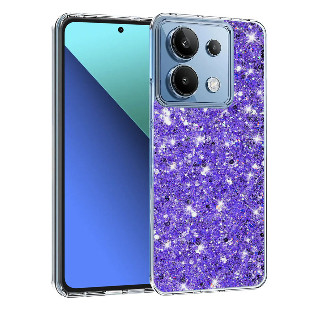 Coque pour Xiaomi Redmi Note 13 4G, Techsuit, Paillettes Scintillantes, Violet