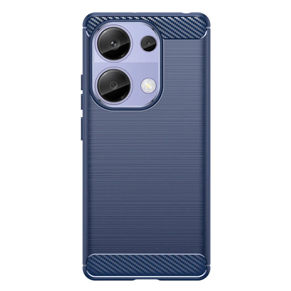 Coque pour Xiaomi Redmi Note 13 Pro 4G / Poco M6 Pro 4G, Techsuit, Carbone, Bleue