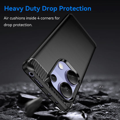 Coque pour Xiaomi Redmi Note 13 Pro 4G / Poco M6 Pro 4G, Techsuit, Carbone, Bleue