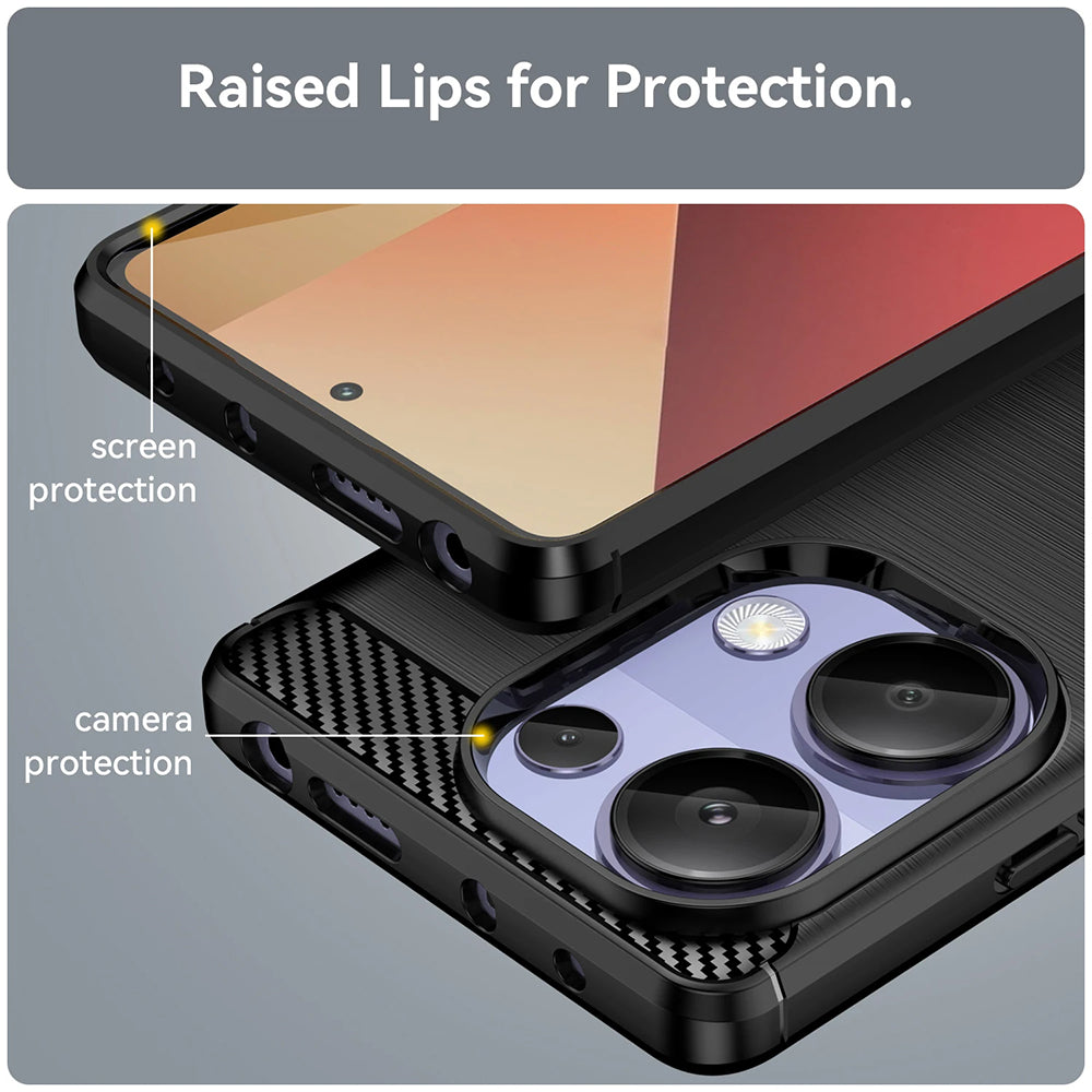 Coque pour Xiaomi Redmi Note 13 Pro 4G / Poco M6 Pro 4G, Techsuit, Carbone, Bleue
