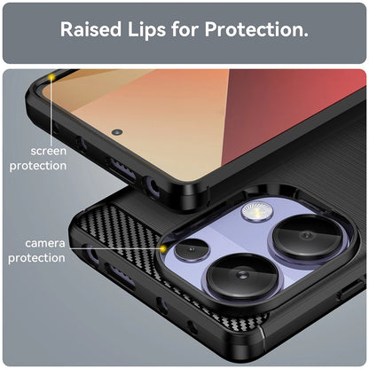 Coque pour Xiaomi Redmi Note 13 Pro 4G / Poco M6 Pro 4G, Techsuit, Carbone, Bleue