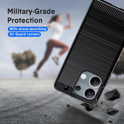 Coque pour Xiaomi Redmi Note 13 Pro 4G / Poco M6 Pro 4G, Techsuit, Carbone, Noire