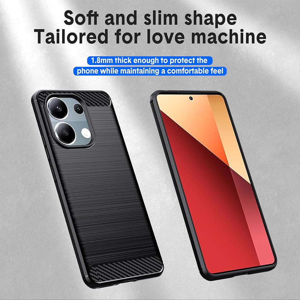 Coque pour Xiaomi Redmi Note 13 Pro 4G / Poco M6 Pro 4G, Techsuit, Carbone, Noire