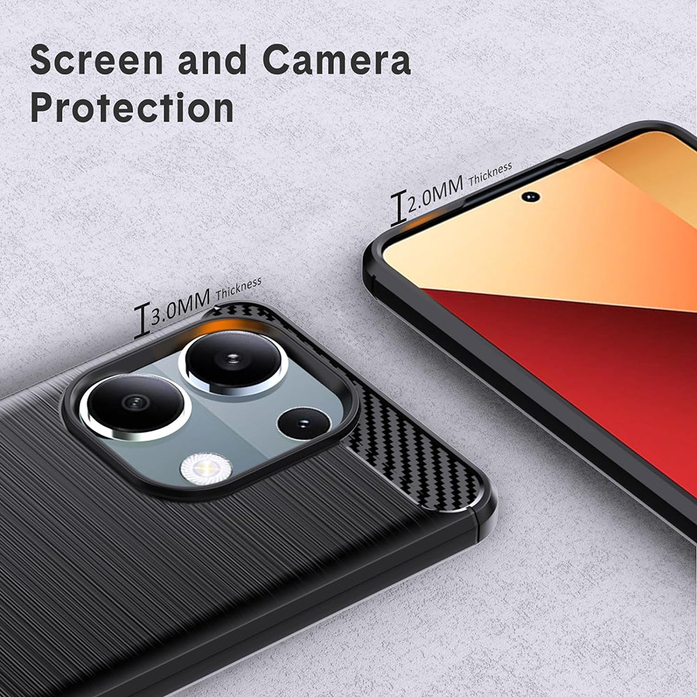 Coque pour Xiaomi Redmi Note 13 Pro 4G / Poco M6 Pro 4G, Techsuit, Carbone, Noire