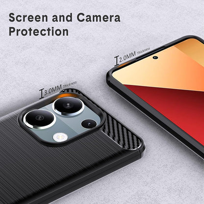 Coque pour Xiaomi Redmi Note 13 Pro 4G / Poco M6 Pro 4G, Techsuit, Carbone, Noire