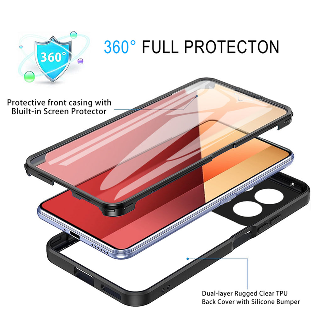 Case for Xiaomi Redmi Note 13 Pro 4G / Poco M6 Pro 4G, Techsuit, ColorVerse 360, Black