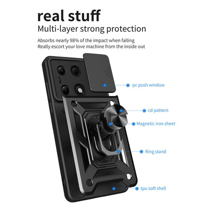 Coque pour Xiaomi Redmi Note 13 Pro 4G / Poco M6 Pro 4G, Techsuit, CamShield, Noire