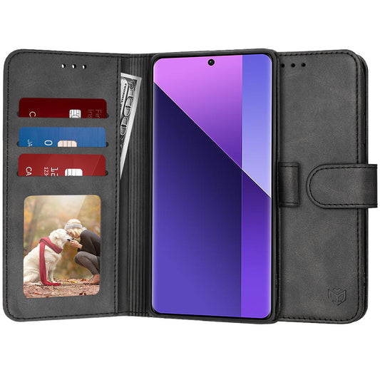 Coque pour Xiaomi Redmi Note 13 Pro+, Techsuit, Diary Book, Noire