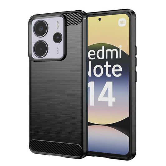 Coque pour Xiaomi Redmi Note 14 4G (Régional), Techsuit, Carbone, Noire